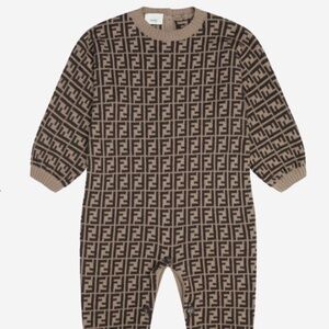 Fendi Kids Playsuit Baby Romper cotton  cashmere 80 cm 12 / 18 m Footie bodysuit
